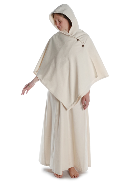 Mittelalter Cape Herat in Beige Frontansicht