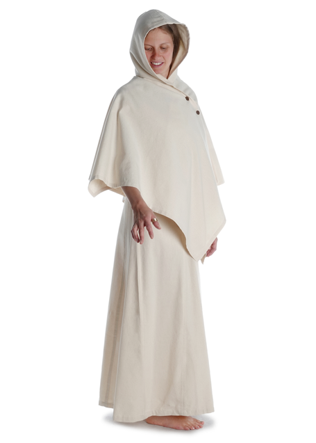 Mittelalter Cape Herat in Beige Seitenansicht