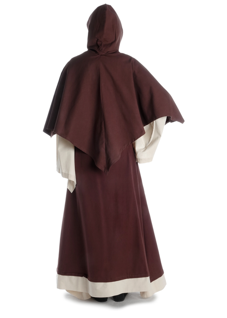 Mittelalter Cape Herat in Braun Rückansicht