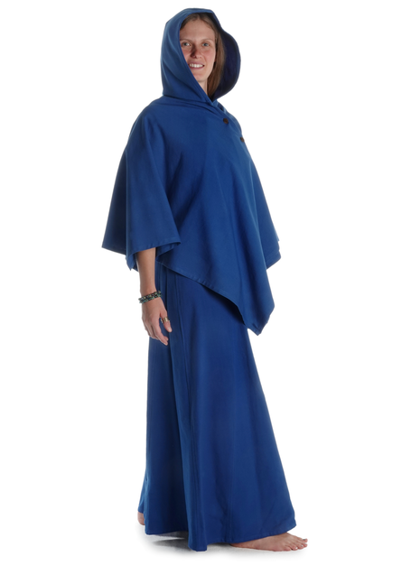 Mittelalter Cape Herat in Königsblau Seitenansicht