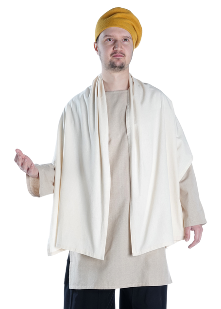 Mittelalter Schultertuch Vigletus in Beige Frontansicht 2