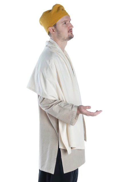 Mittelalter Schultertuch Vigletus in Beige Seitenansicht