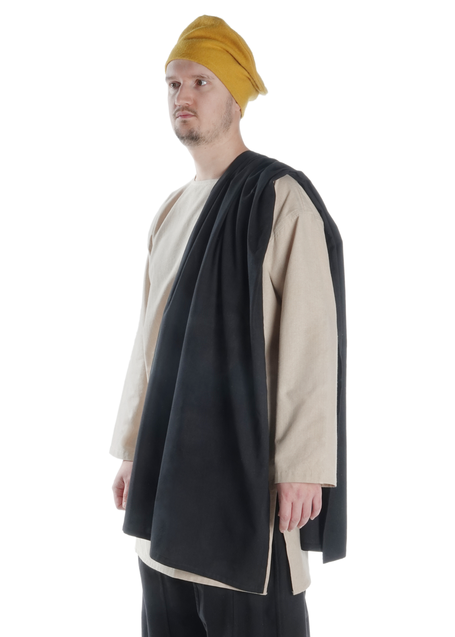 Mittelalter Schultertuch Vigletus in Schwarz Seitenansicht