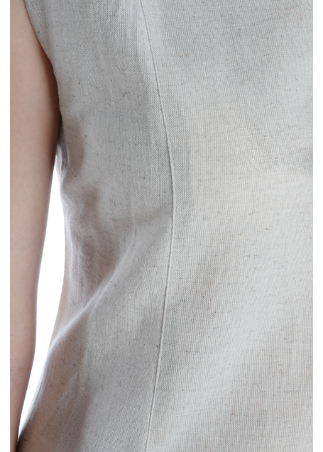 Mittelalter Kleid Peronella in Beige Detailansicht