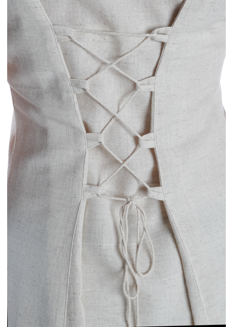 Mittelalter Kleid Peronella in Beige Detailansicht 2