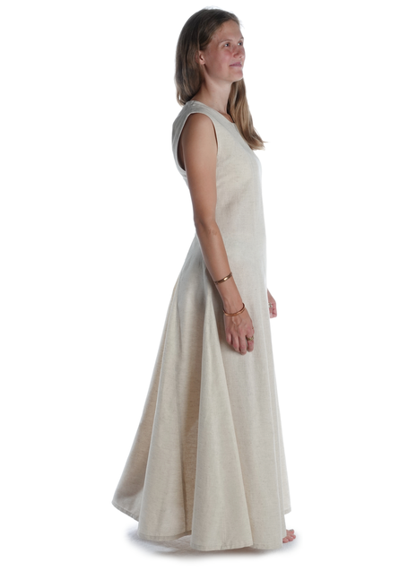 Mittelalter Kleid Peronella in Beige Seitenansicht
