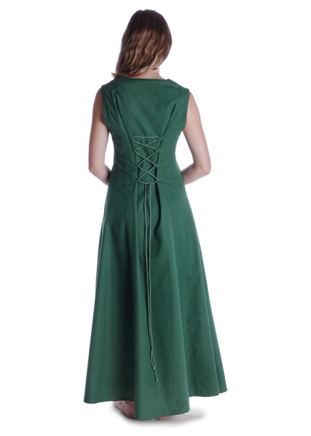 Mittelalter Kleid Peronella in MISSING: green-lightgreen Rückansicht