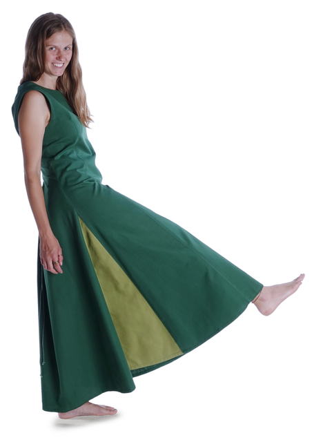 Mittelalter Kleid Peronella in MISSING: green-lightgreen Seitenansicht