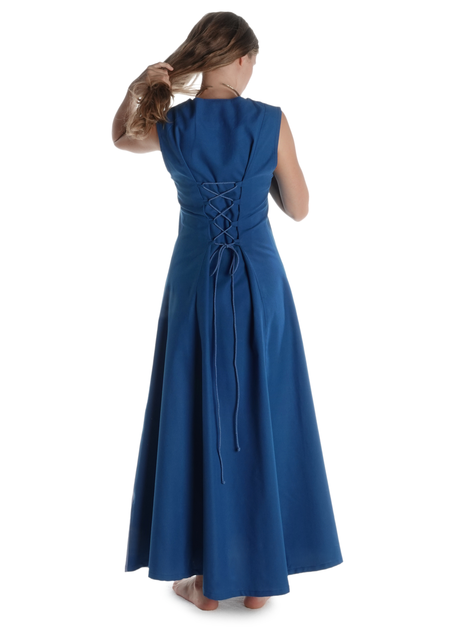 Mittelalter Kleid Peronella in MISSING: royalblue-lightblue Rückansicht