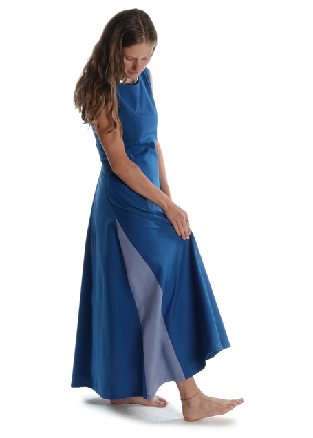 Mittelalter Kleid Peronella in MISSING: royalblue-lightblue Seitenansicht