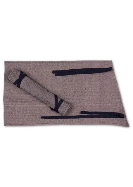 Wikinger Wadenwickel Søgård Mose in Fischgrät Braun-Weiß Detailansicht