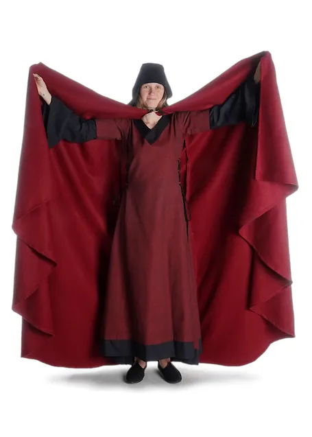 Mittelalter Umhang Lorenza in Rot Frontansicht