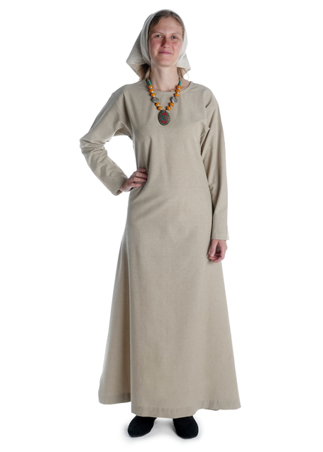 Mittelalter Kopftuch Agnese in Beige Frontansicht 2