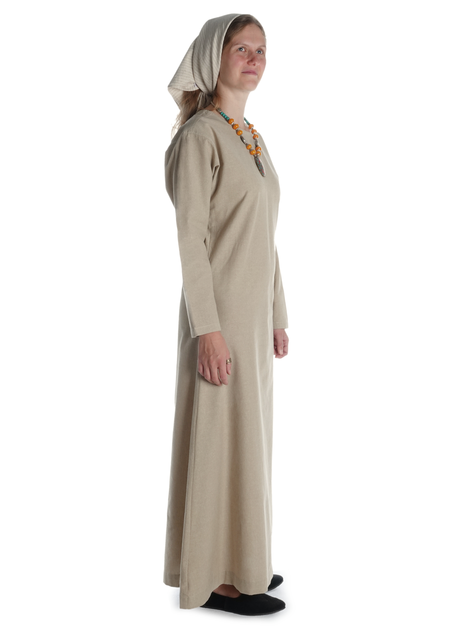 Mittelalter Kopftuch Agnese in Beige Seitenansicht 2