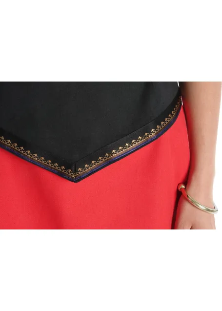 Mittelalter Bluse Neifile in Schwarz-Golden Detailansicht