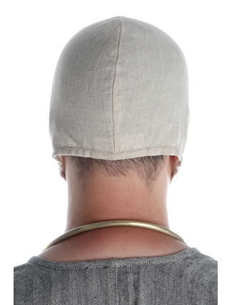 Mittelalter Haube Filomeno in Beige Rückansicht