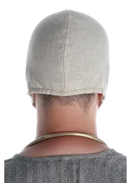 Mittelalter Haube Filomeno in Beige Rückansicht