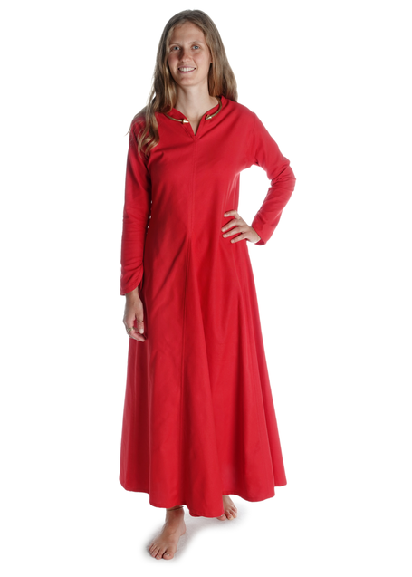 Mittelalter Kleid Catella in Feuerrot Frontansicht
