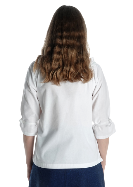 Mittelalter Bluse Ghismonda in Weiß Rückansicht