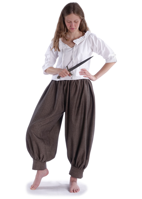 Mittelalter Bluse Ghismonda in Weiß Frontansicht 4