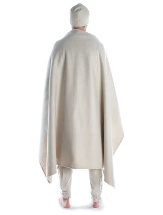 Wikinger Umhang Hakon in Beige Rückansicht