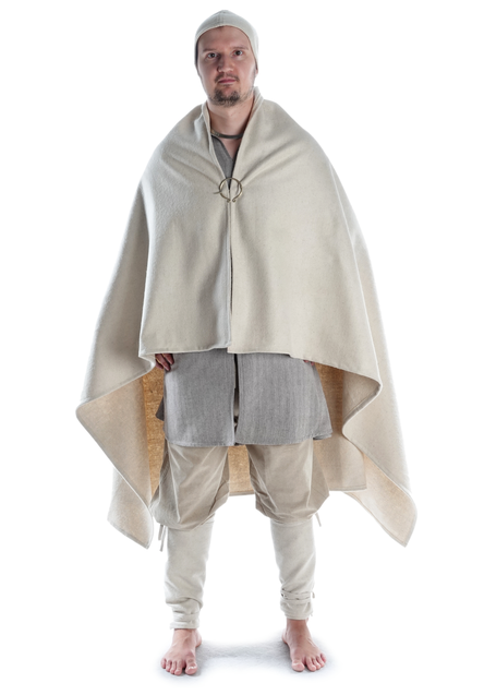 Wikinger Umhang Hakon in Beige Frontansicht