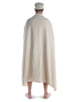 Wikinger Umhang Hakon in Beige Rückansicht