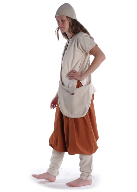 Mittelalter Tasche Ake in Beige Frontansicht 2