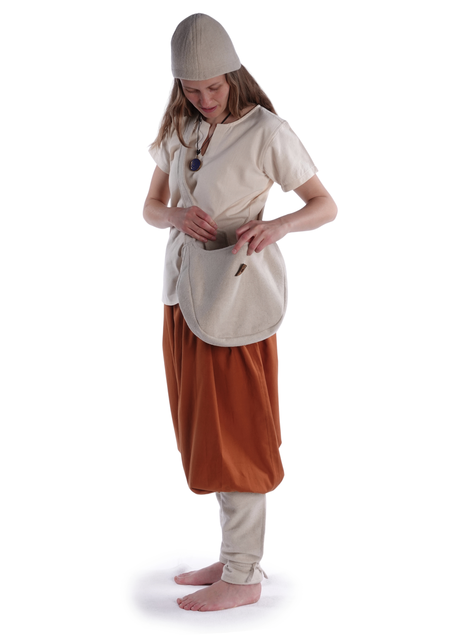 Mittelalter Tasche Ake in Beige Frontansicht 3