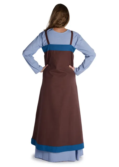 Wikinger Überkleid Urd in Braun Rückansicht
