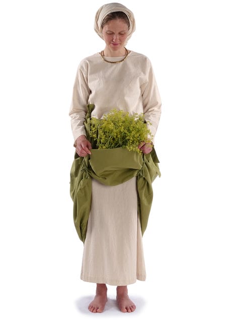Mittelalter Kopftuch Damaris in Beige Frontansicht 2