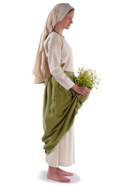 Mittelalter Kopftuch Damaris in Beige Seitenansicht 2