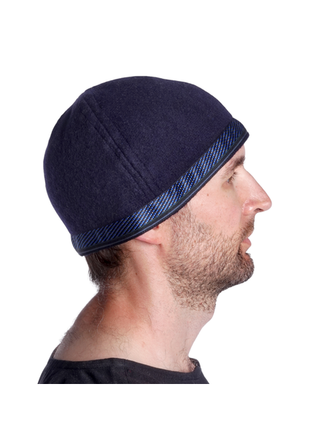 Wikinger Kappe Hreidmar in Blau Seitenansicht 2