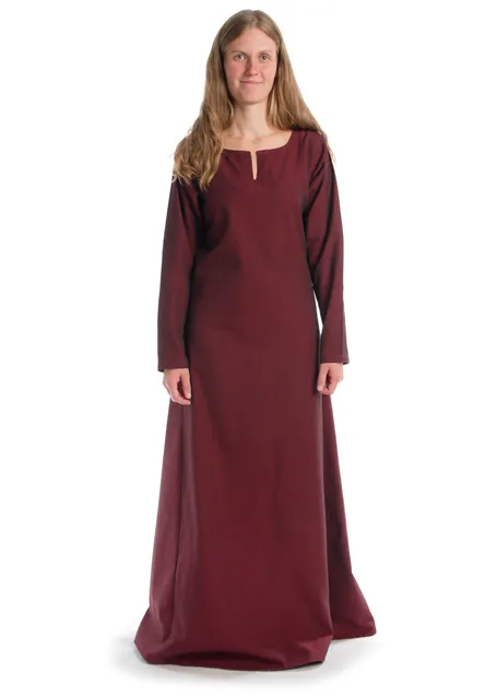 Wikinger Kleid Svava in Rot Frontansicht