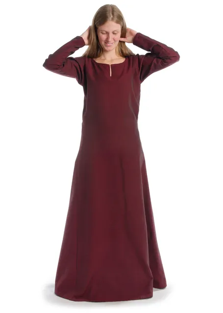 Wikinger Kleid Svava in Rot Frontansicht 2