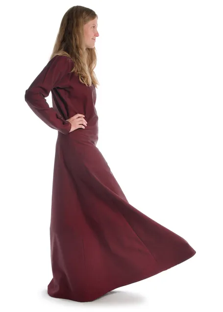 Wikinger Kleid Svava in Rot Seitenansicht