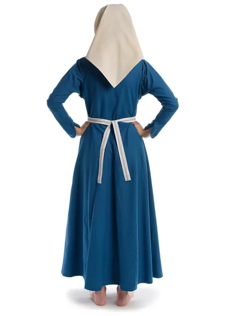 Mittelalter Kopftuch Florimel in Beige Rückansicht 2