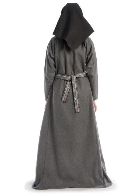 Mittelalter Kopftuch Florimel in Schwarz Rückansicht 2