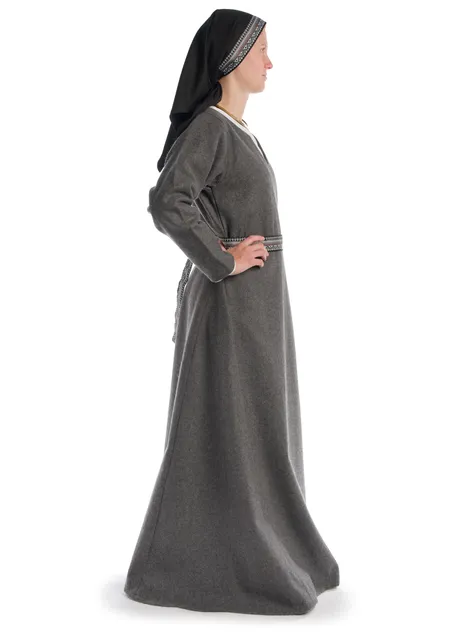 Mittelalter Kopftuch Florimel in Schwarz Seitenansicht 3