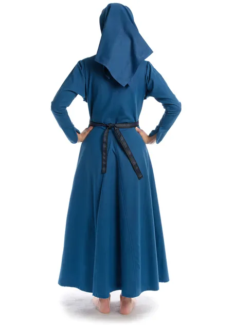 Mittelalter Kopftuch Florimel in Königsblau Rückansicht 2