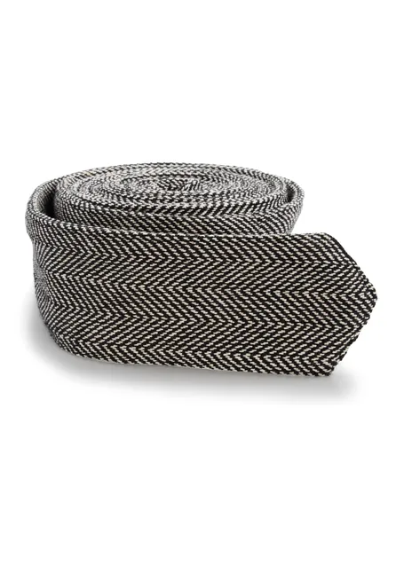 Mittelalter Gürtel Ermelind in Fischgrät Schwarz-Weiß Detailansicht