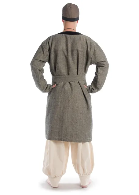 Mittelalter Gürtel Ermelin in Fischgrät Schwarz-Weiß Rückansicht