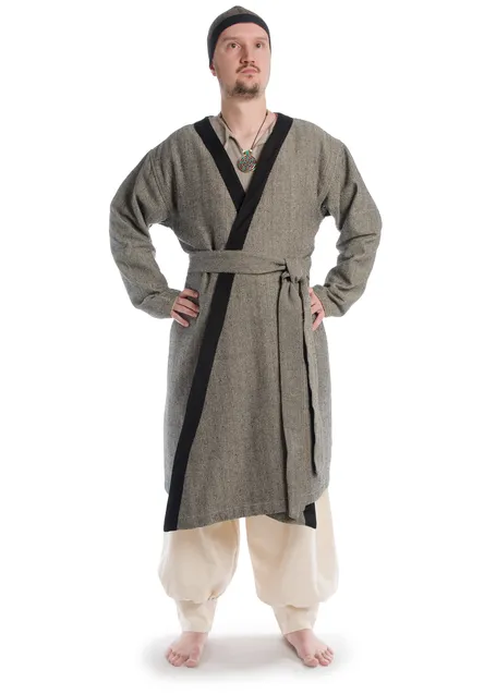 Mittelalter Gürtel Ermelin in Fischgrät Schwarz-Weiß Frontansicht