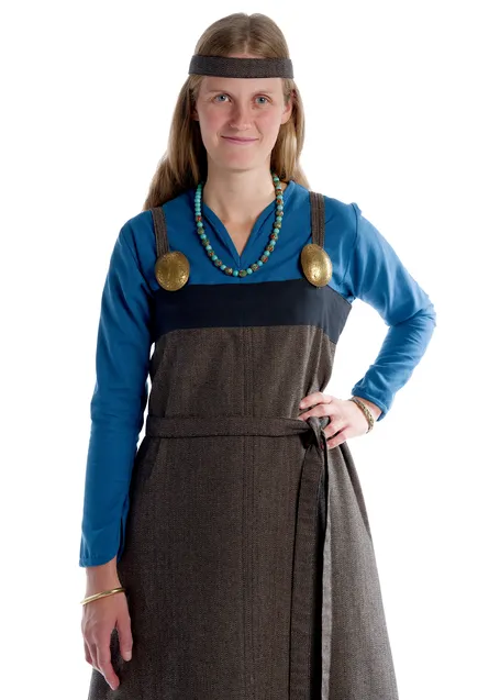 Wikinger Gürtel Arvida in Fischgrät Braun-Schwarz Detailansicht 2