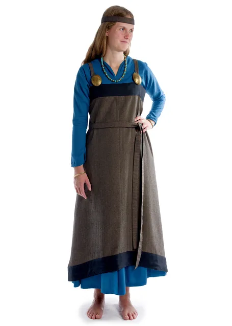 Wikinger Gürtel Arvida in Fischgrät Braun-Schwarz Frontansicht 2