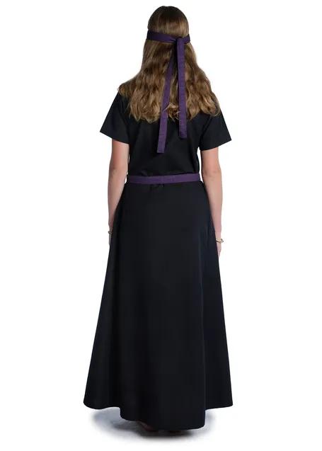 Wikinger Gürtel Arvida in Fischgrät Lila-Schwarz Rückansicht