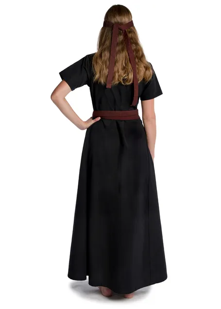 Wikinger Gürtel Arvida in Fischgrät Dunkelrot-Schwarz Rückansicht