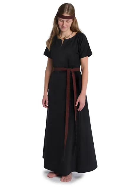 Wikinger Gürtel Arvida in Fischgrät Dunkelrot-Schwarz Frontansicht 4