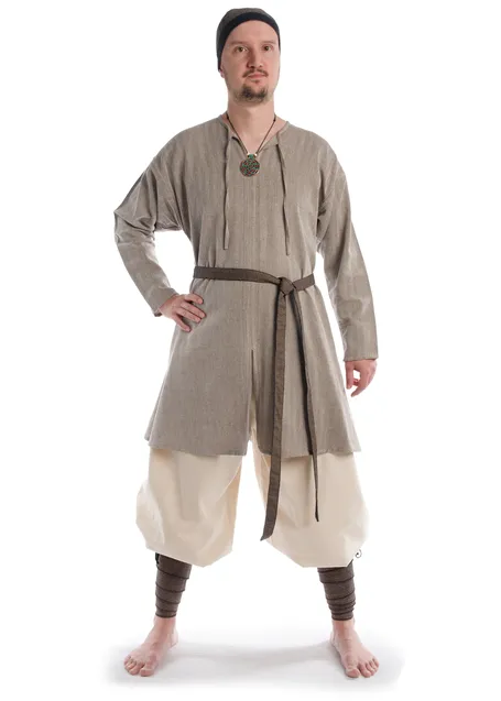 Wikinger Gürtel Arvid in Fischgrät Braun-Schwarz Frontansicht