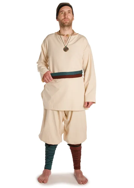 Wikinger Gürtel Arvid in Fischgrät Dunkelrot-Schwarz Frontansicht 3